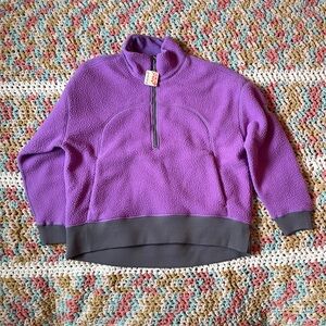 NWT Free People Movement Hit the Slopes Pullover Zip Sweater Fleece Size Small
